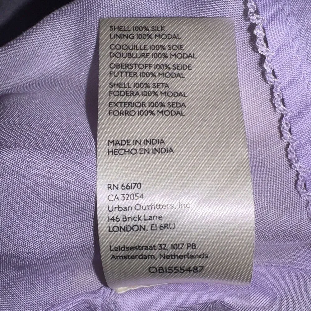 Anthropologie Purple Yellow Floral Silk Halter Asymmetrical Dress Women XL / 2XL - Picture 7 of 7